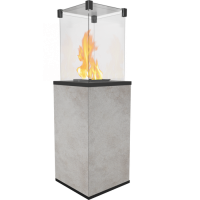 Газовый уличный обогреватель мощностью 8-10 кВт Kratki PATIO/M/G31/37MBAR/Q/O/G - OXIDE GRIGIO с ручным управлением